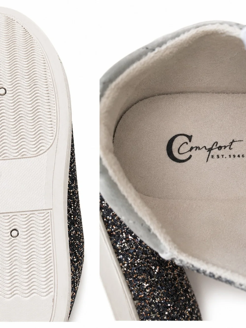 Comfort Est. 1946 Glitter Sneakers Size 8 NWOT Beige Taupe Sparkle Lace Up Shoes